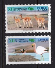 CHILE 2002 Vida Silvestre Desierto de Atacama Vicuña Flamenco MNH