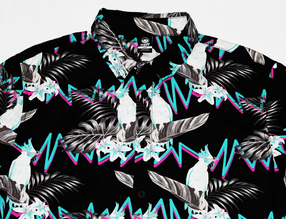 Camisa Neff Hombre Manga Corta Botón Delantero Talla Grande Foto 2 de 4