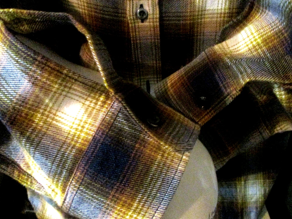 CAMISA BLACK LABEL DSQUARED2-SUPREME HIL DEFLECT OMBRE GOLD CHEK-$690-54/XL Foto 4 de 4