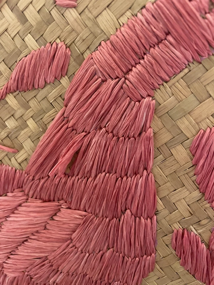 Kate Spade Straw large Tote Embroidered Peacock Design Pre loved - Image 3 of 4