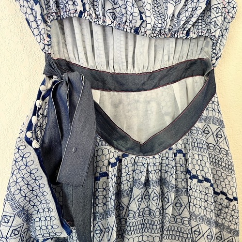 New Romantics Free People Embroidered White Blue Geometric Dress Medium New $268 - Bild 5 von 12
