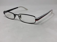 RAY-BAN RB6168 2611 Eyeglasses Frame 51-17-135 Black/White Red Stripe QW69