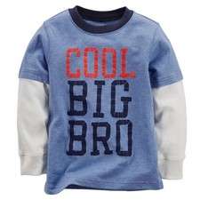 NWT Carter's COOL BIG BRO BROTHER Blue White long sleeve TOP SHIRT size 4 5 6 7