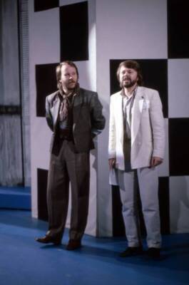 Bjoern Ulvaeus & Benny Andersson At Augsburg 1984 OLD MUSIC PHOTO 2
