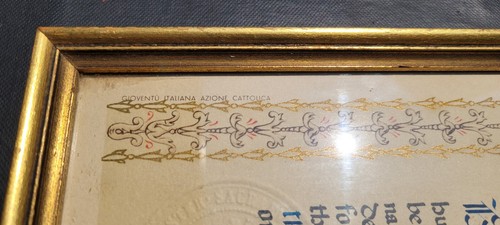 Vatican Pope Pius XII Blessing Offer Death Certificate Gold Hand Caligraphy 1948 - Picture 12 of 20