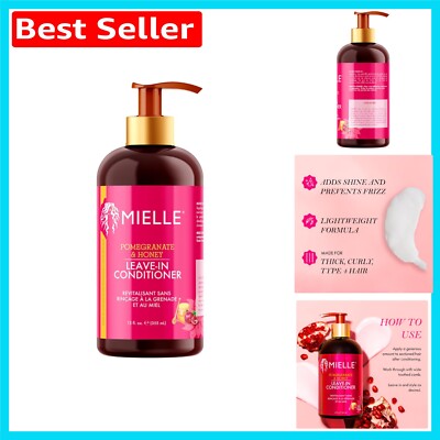 Mielle 355ml Granatapfel & Honig Leave-In - Frizz Control für dickes lockiges Haar
