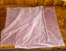 Set of 2 Pink Velvet Pillow Covers Square 18 18 Zip Closure