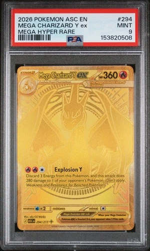 2026 POKEMON ASC EN-ASCENDED HEROES MEGA HYPER RARE MEGA CHARIZARD Y EX PSA 9