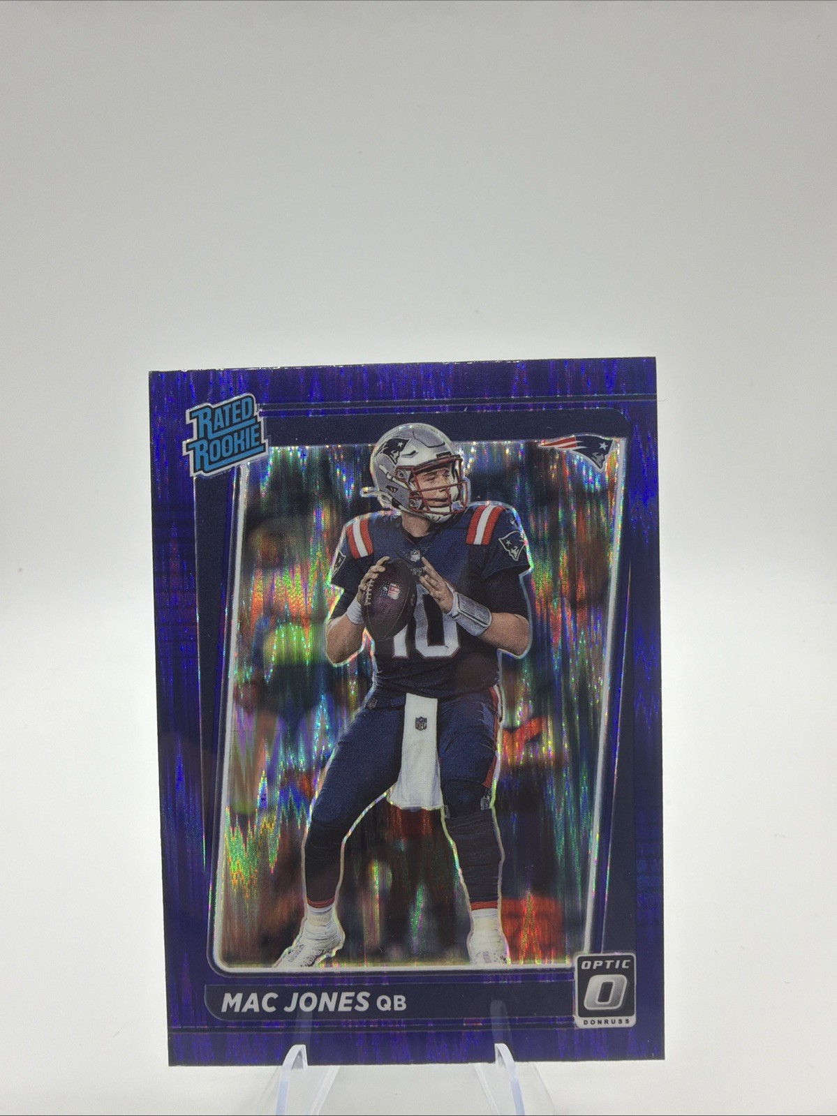 2021 Panini Donruss Optic - Rated Rookie Mac Jones #206 Purple Shock Prizm (RC)