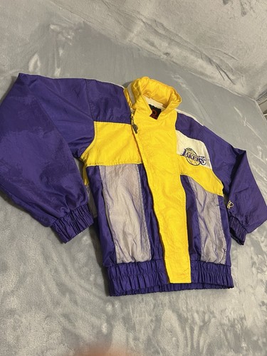 Vintage Pro Player Los Angeles Lakers Jacket Mens M NBA 90s Windbreaker Warm Up - Picture 6 of 17