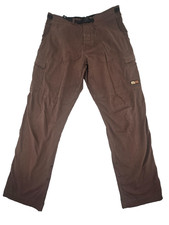 Prana Cargo Pants Breathe Large Brown Belted Hiking Pockets Outdoor Trekking Men