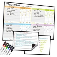 Magnetic Dry Erase Chart Set for Fridge-Used for Multiple Kids-One Chart Chore