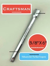 Craftsman  3/8" Drive X 6" Socket Extension Bar CMMT44261 new 3/8 in. x 6-in.
