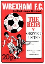 Programme: Wrexham v Sheffield United.  . 28/02/79.