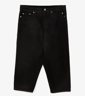 Rick Owens DRKSHDW DU02A3357 BB Collapse Cut Jeans Size 36 Black Waxed Denim