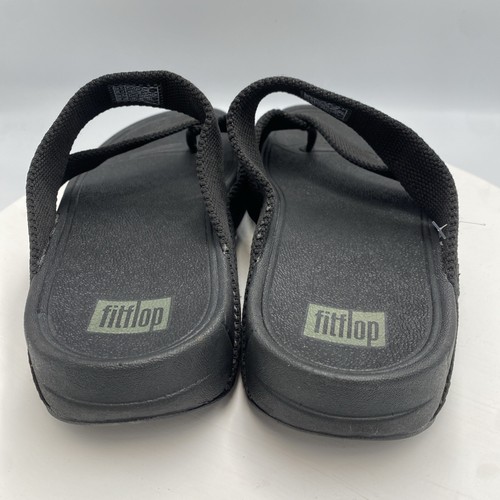 Mens Fitflop Sling Weave Toe Thong Sandals Black Uk 11 New Comfort AP9001 - Picture 4 of 7