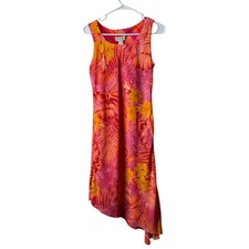 Vintage Studio Ease Tropical Hawaiian Floral Reversible Tank Dress 6 Petite Y2K