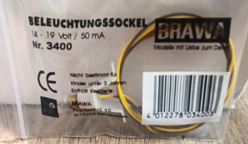 Gran base de iluminación Brawa, 14-19 voltios 50 mA, n.º: 3400, ¡embalaje original!! | Zustand: Neu