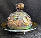 Northwood Green Acorn Burr Butter Dish  c.1911                             (A) — photo 2