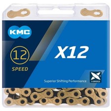 KMC X12 12 Speed Gold/Black Mountain Bike Chain 126Link fit SRAM Campagnolo