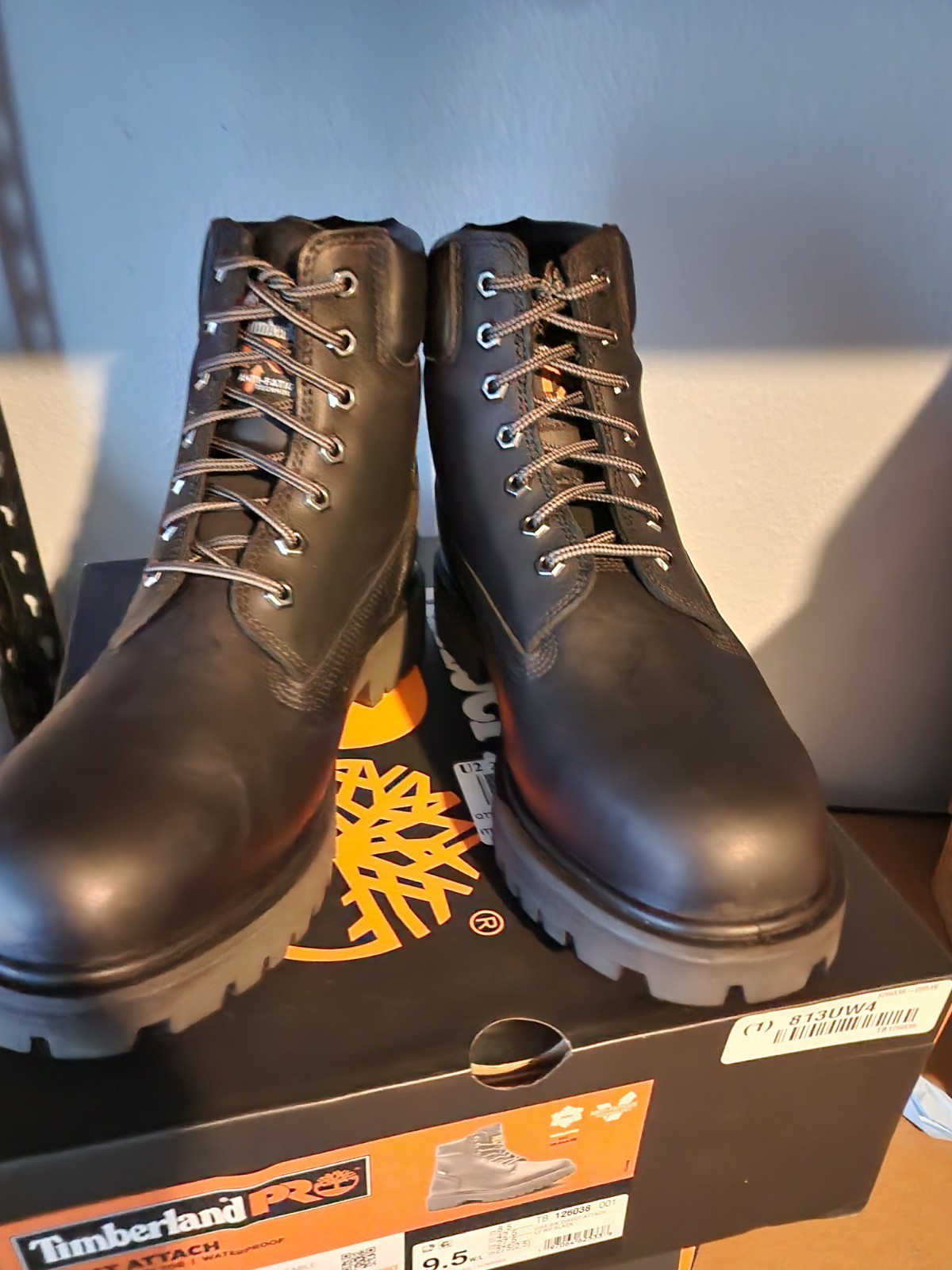 Timberland PRO Men’s Black Leather Waterproof Steel Toe Work Boots US 9.5