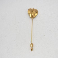 Crown Trifari Gold Tone Heart Lapel Stick Pin Fashion Jewelry