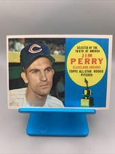 1960 Topps - Topps All-Star Rookie Jim Perry #324 Indians EX Corner Wear Sharp