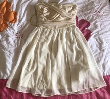 asos Ivory/Cream/Off-White Strapless Floaty Wrap Layered Dress Layered Size 10