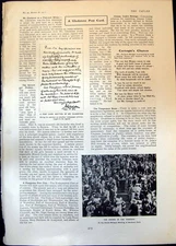 Old Print Post Card Mr Gladstone Military Meeting Sandown Park Crowd 1903 20th