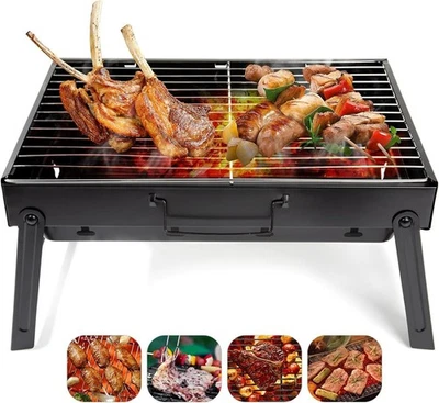 Barbecue portable, petit barbecue pliable, mini barbecue à charbon pour... - Photo 1/4