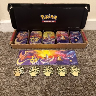 5 x leere Pokemon Kanto Power Mini Tins Art Set - Karte + Münze inklusive, Full Set
