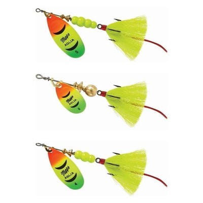 Mepps Aglia Dressed Treble Spinnerbait Hot Fire Tiger-Yellow