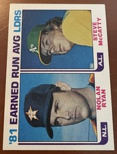 1982 Topps - League Leaders Nolan Ryan, Steve McCatty #167