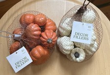 Decorative Mini Pumpkins White Orange NEW 