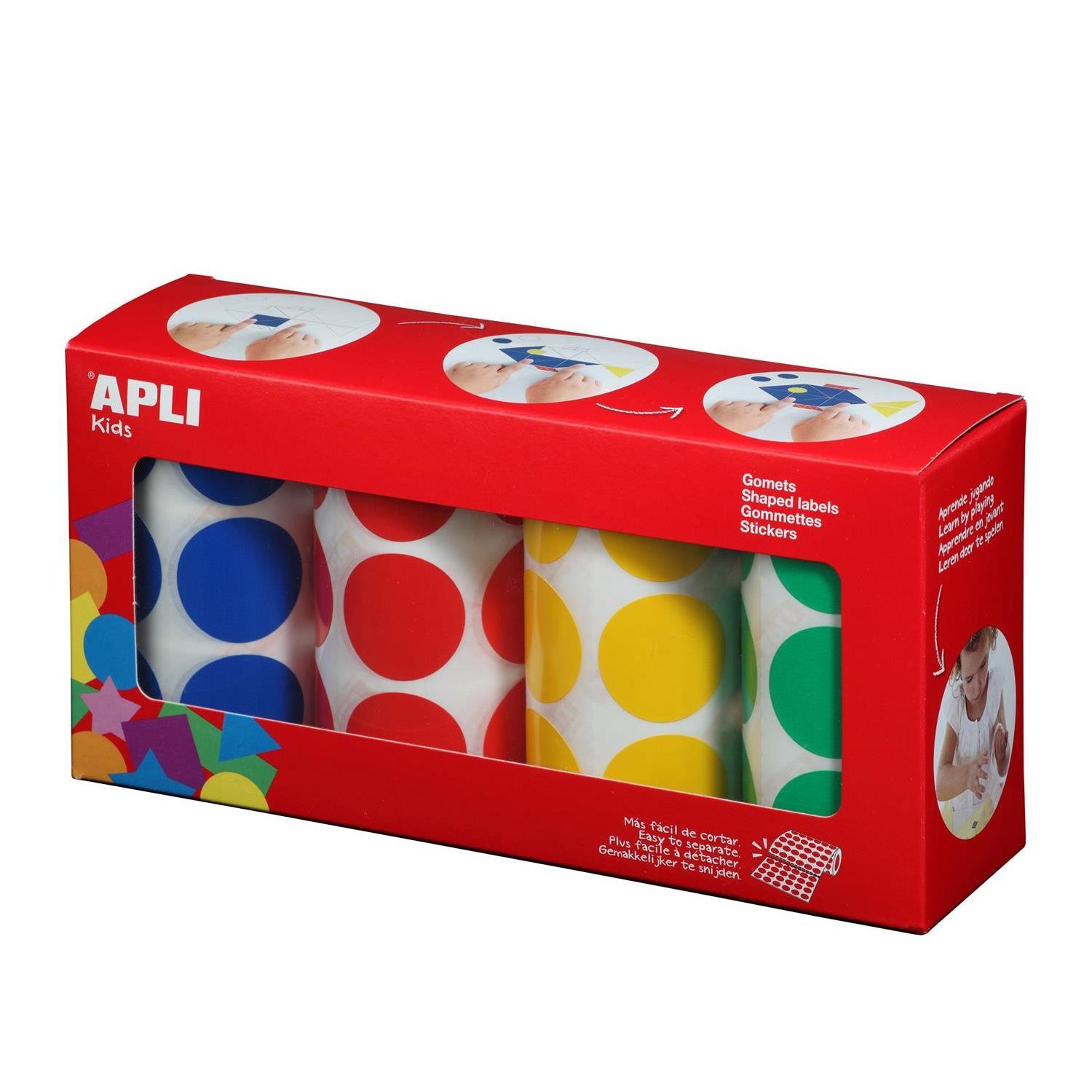 Gommettes rondes 33mm faciles a decoller Apli-Agipa multiusage