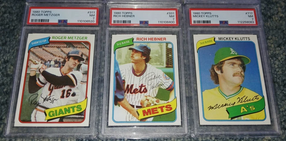 Lot of (9) 1980 TOPPS BASEBALL CARDS ~ ALL PSA 7 NEAR MINT - Image 4 of 4