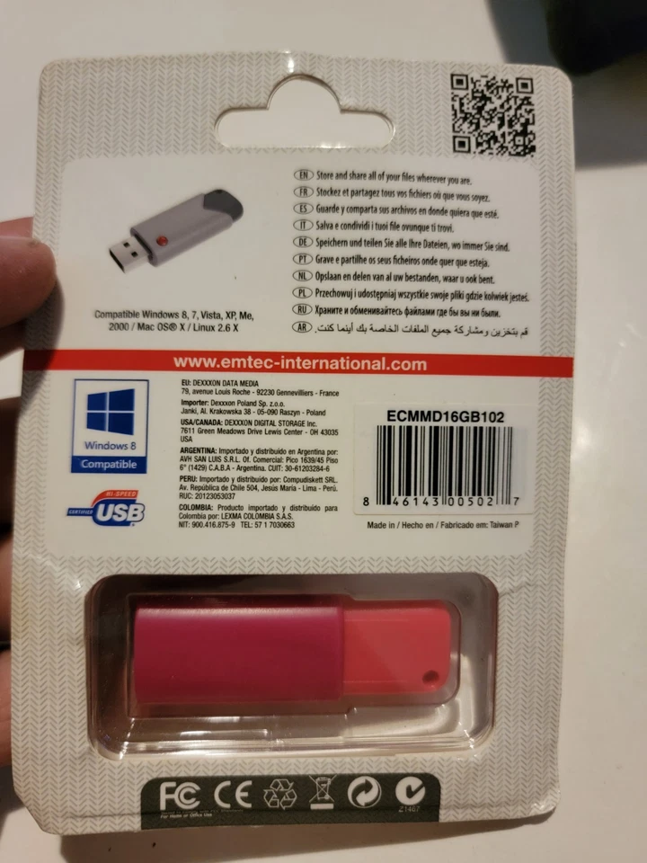 Emtec 16gb Flash Drive Click 2.0 USB Pink NIP - Image 2 of 2