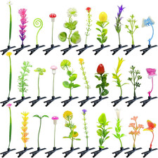 30 Pcs Bean Sprout Hair Clips, Funny Plant Hair Clip Mixed Style Hairpins Littl