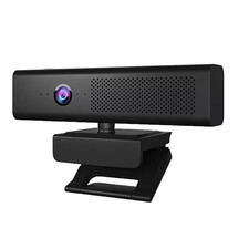Full HD 1080P USB Webcam with 4 Omnidirectional Mics, Speaker and Magnetic Cover