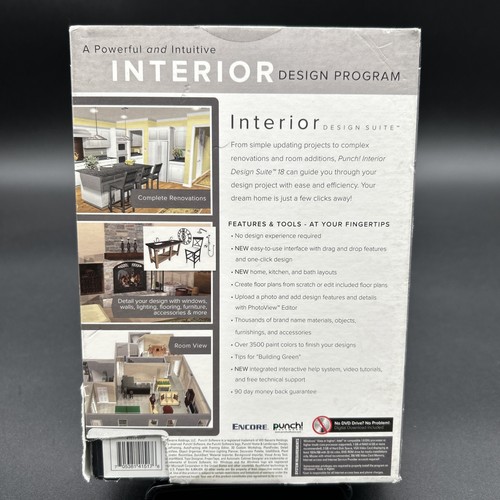 Interior Design Suite Version 18 by Punch! Software PC DVD-ROM New/Sealed - Picture 3 of 3