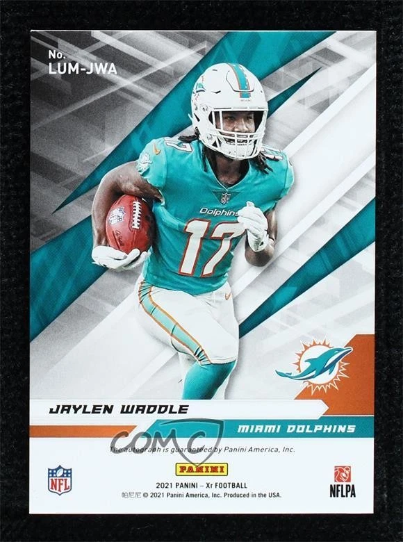 2021 Panini XR Luminous Endorsements /99 Jaylen Waddle #LUM-JWA Rookie Auto RC - Image 2 of 2