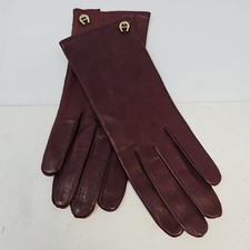 Vintage Etienne Aigner Oxblood Burgundy Leather Made in Italy Women  s Gloves 7.5