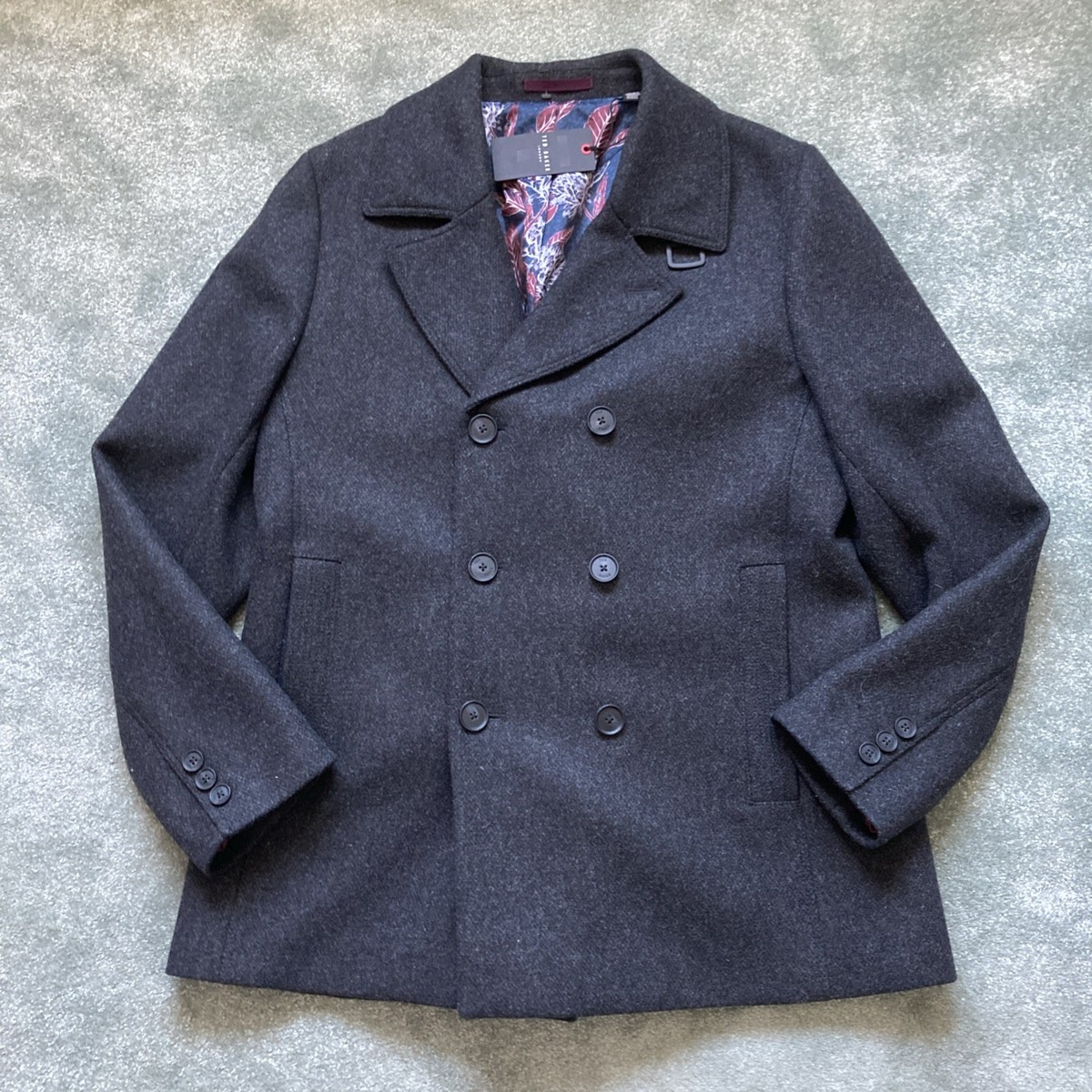 Wool Peacoat Ted Baker Long Coat Mens Ted Baker London Mens 2XL