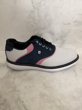 FootJoy New Wave Traditions Golf Shoes White Pink Blue 57959 Men  s Size 9 US