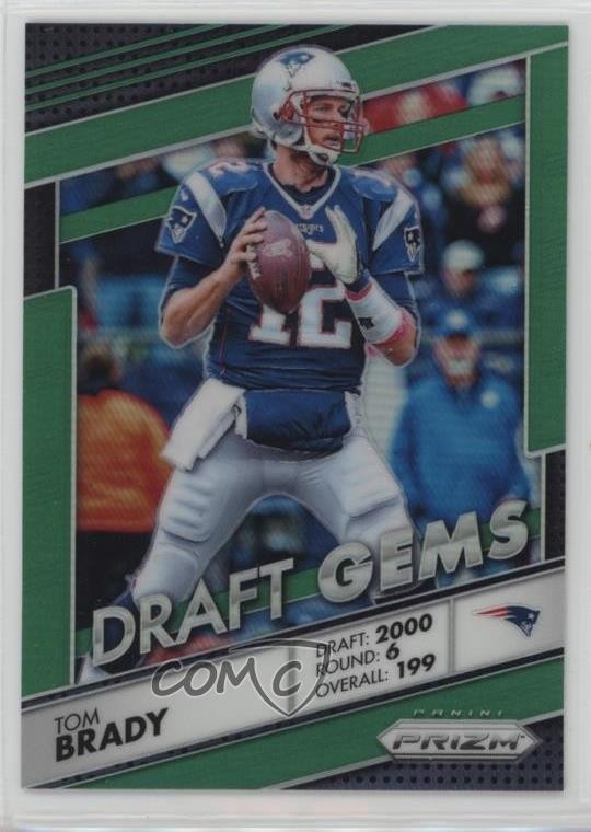 2016 Panini Prizm Draft Gems Green Prizm Tom Brady #18