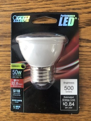 Feit Electric MR16 50W Replacement LED Dimmable 500 Lumens Medium Base