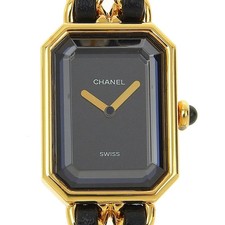 Chanel Premiere H0001 Gold Plated 20mm Black Dial Quartz Women's #NW065
