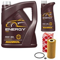 MotoröL Set Mannol 5W-30 SN/CH-4 6 Liter + ÖLfilter FüR Mercedes A-Klasse W169