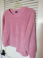 Jaclyn Intimates Pink Sherpa Lounge Top Size Medium