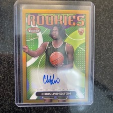 2023-24 Topps Finest Basketball Chris Livingston RC GOLD Rookies Auto #'d/50!